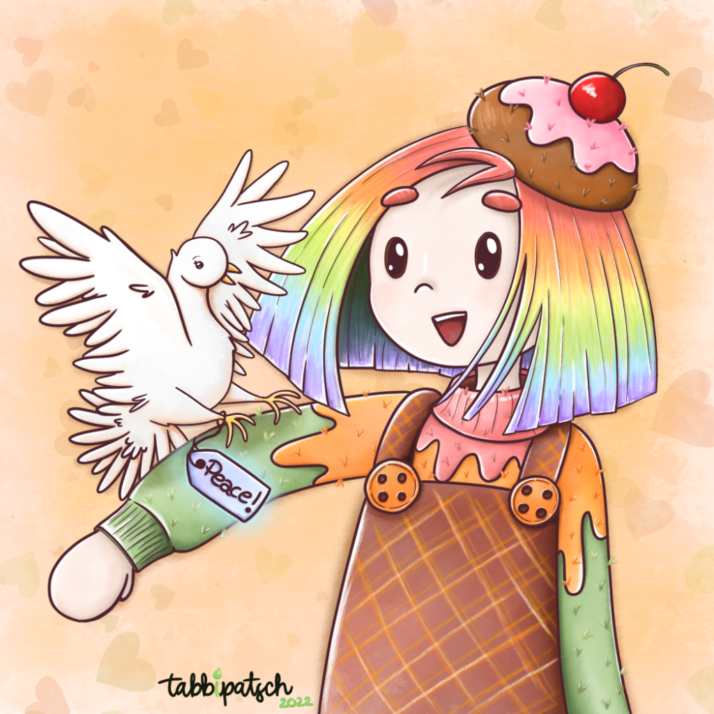 Rainbow Cupcake Girl of Peace
